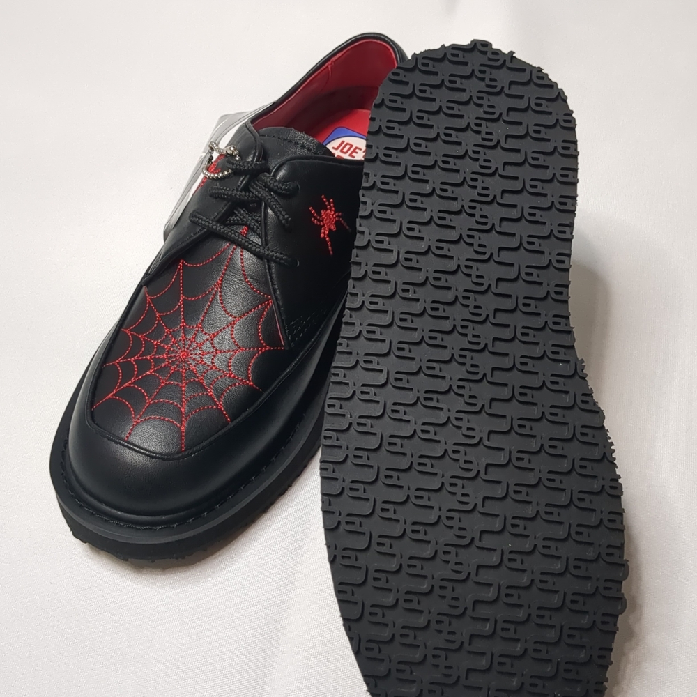 🕸️Rare Vintage Kids Black Leather Dress Shoes US 4 Retro Goth - Picture 7 of 11